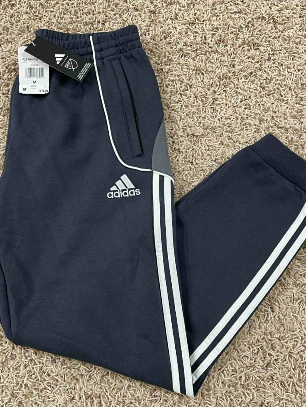 Adidas Men’s MLS Travel Pants Track Joggers Dark Gray JE8071, Size Medium (New)